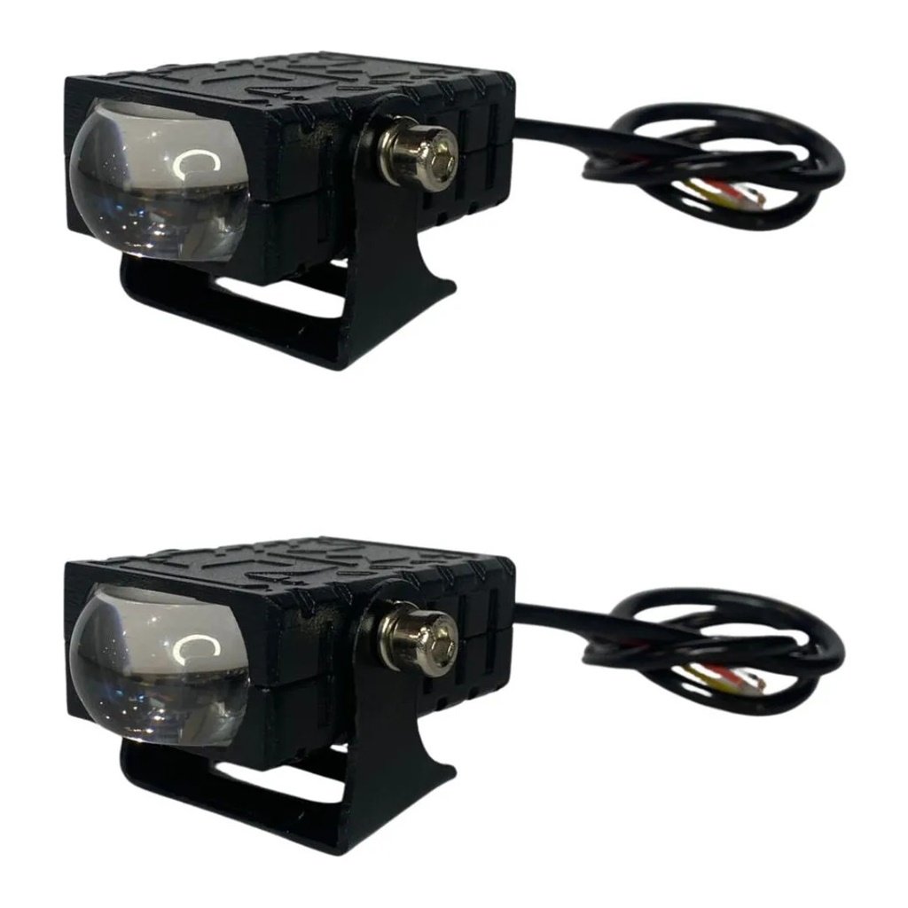 FAROL AUXILIAR LED BLANCA Y AMBAR CON LUPA RECTANGULAR Y TECLA