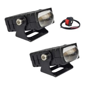 FAROL AUXILIAR LED BLANCA Y AMBAR CON LUPA RECTANGULAR Y TECLA