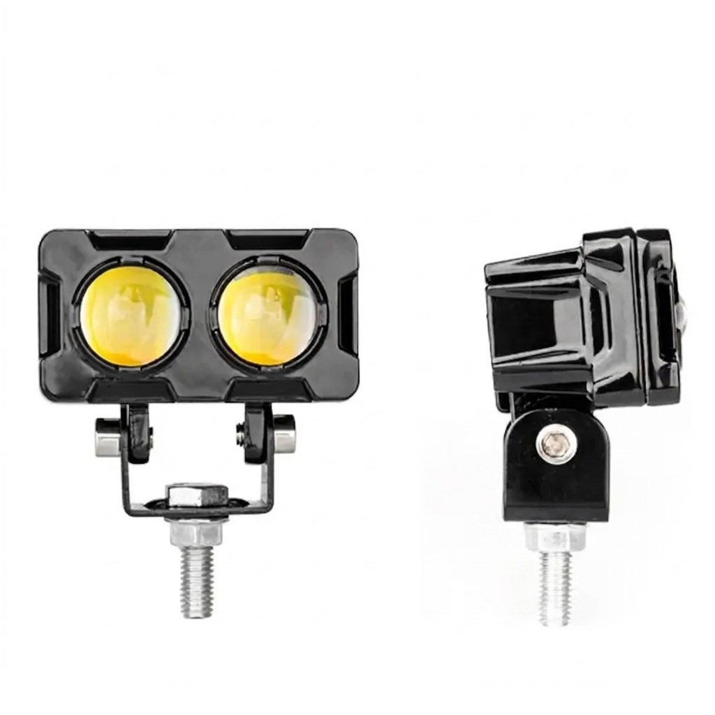FAROL AUXILIAR LED BLANCA Y AMBAR CON LUPA Y FLASH 2 LEDS