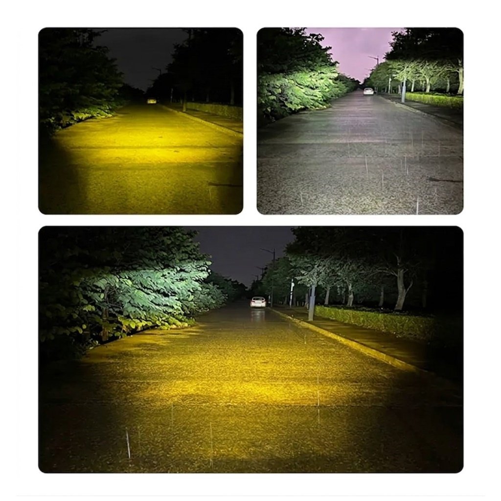 FAROL AUXILIAR LED BLANCA Y AMBAR CON LUPA Y FLASH 2 LEDS