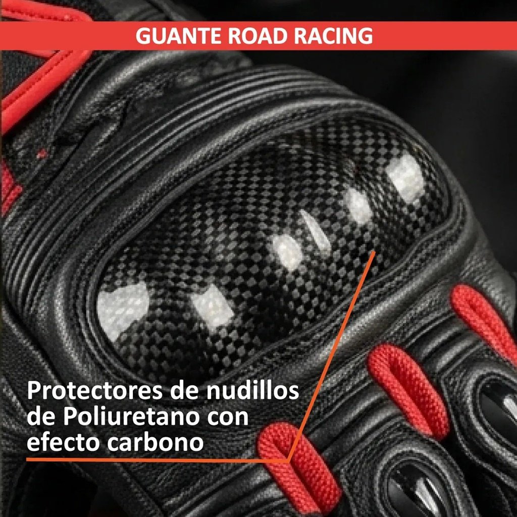 GUANTE ROAD RACING NEGRO ROJO
