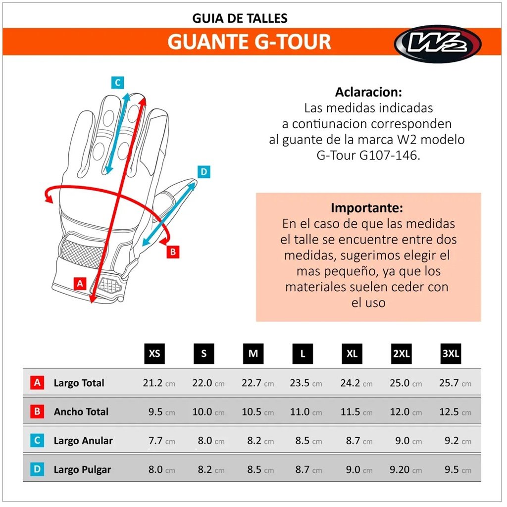 GUANTES W2 G-TOUR POLIESTER PROT NUDILLOS NEGRO GRIS TALLES