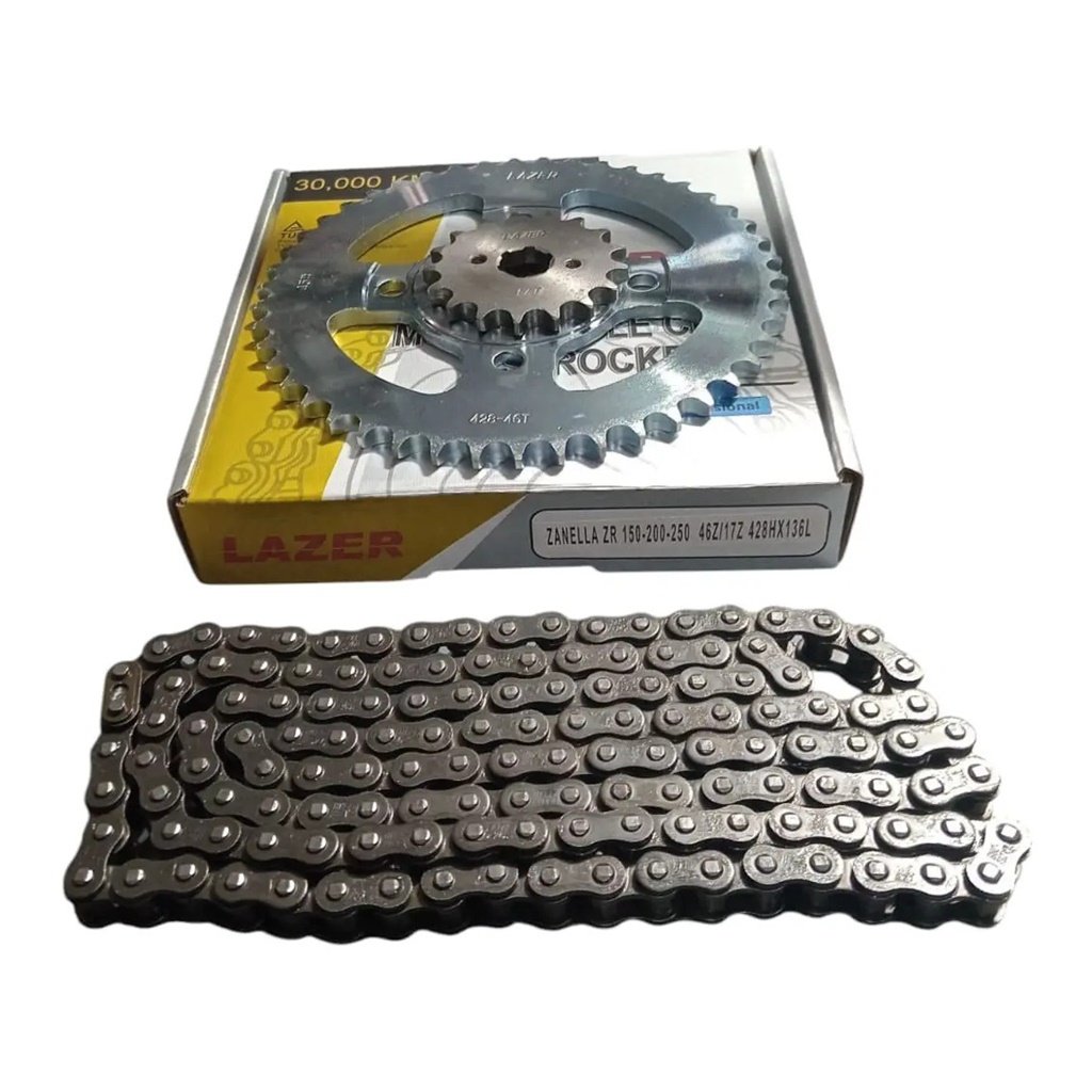 KIT TRANSMISION LAZER ZR 150 200 250 46T - 16T CAD 428H X 130