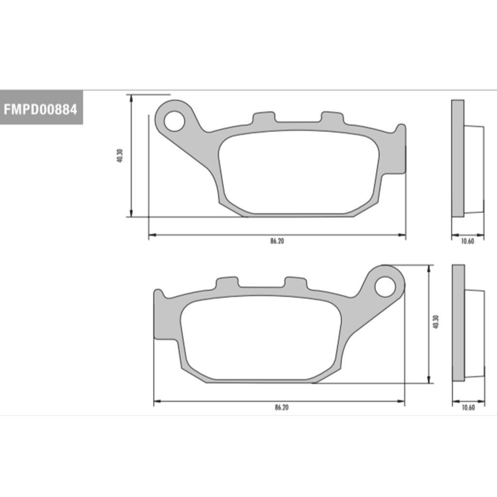 PASTILLA DE FRENO FZ16 CBR 400 TRIAX 250 TRASERA