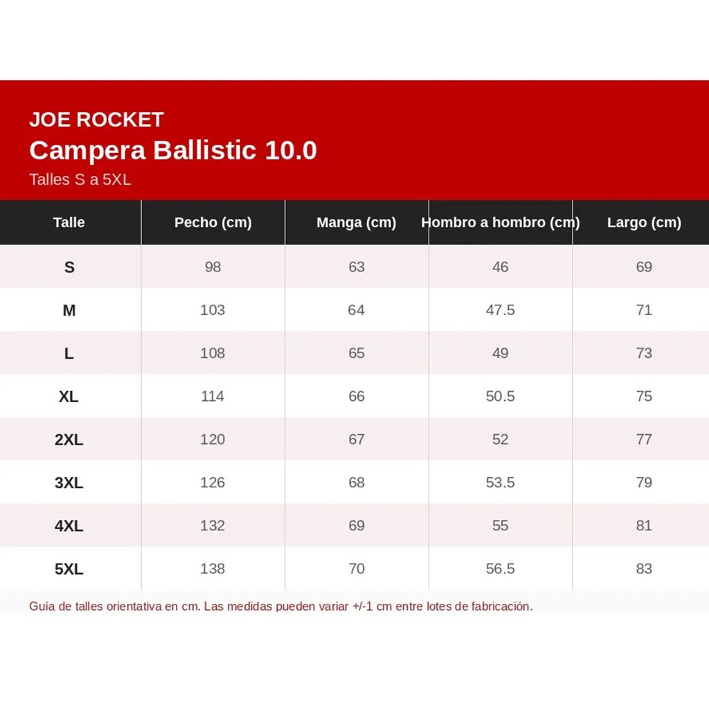 CAMPERA JOE ROCKET BALLISTIC 10 TALLES